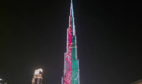 Флаг Туркменистана засверкал на «Бурдж-Халифа» в Дубае
