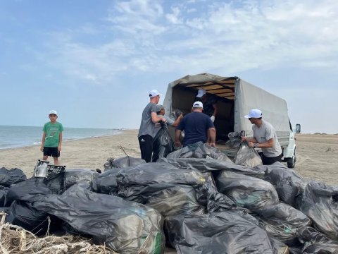 На побережье туркменского Каспия провели экологическую акцию